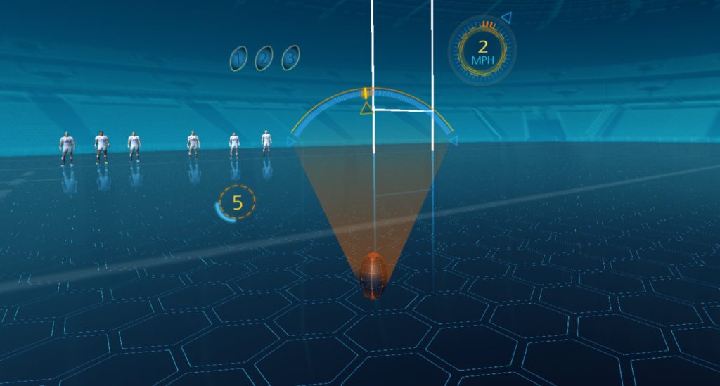Wear The Rose rugby kicking simulation with live speed telemetry